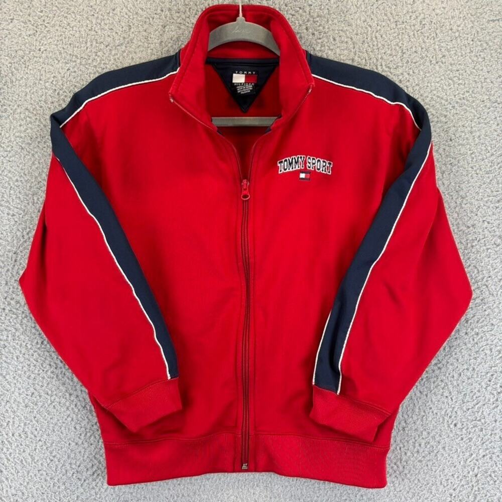 Tommy Hilfiger Y2k Jacket Womens Small Blokecore Tennis Prep Sport Full Zip Crop